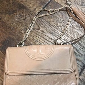 Tory Burch leather taupe-slight pinkish hue purse